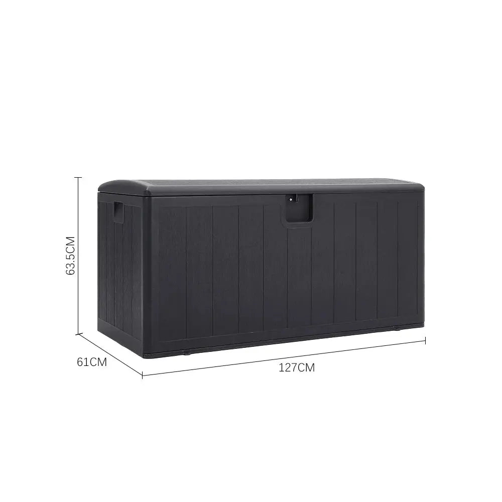 Rattan Outdoor Deck Box with Hidden Handles Furnish Wise