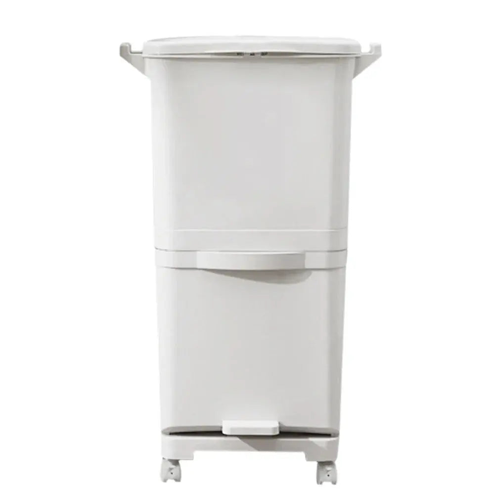 38L Double Compartment Trash Can with 4 Casters