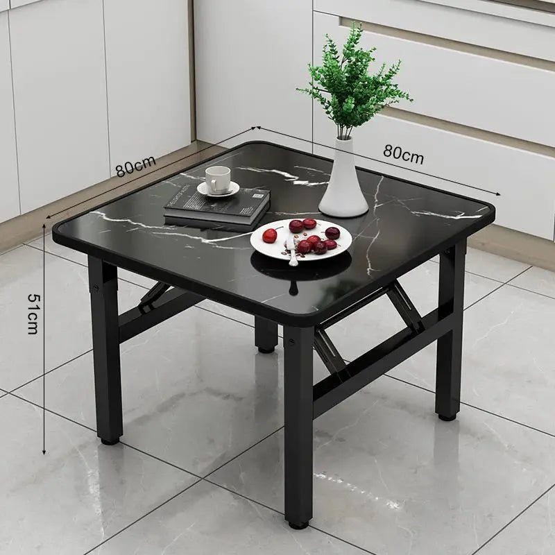 Square Marble Effect 80cm Folding Coffee Table