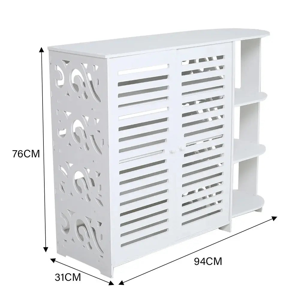 4 Tier Shoes Cabinet with Side Storage Shelf Furnish Wise