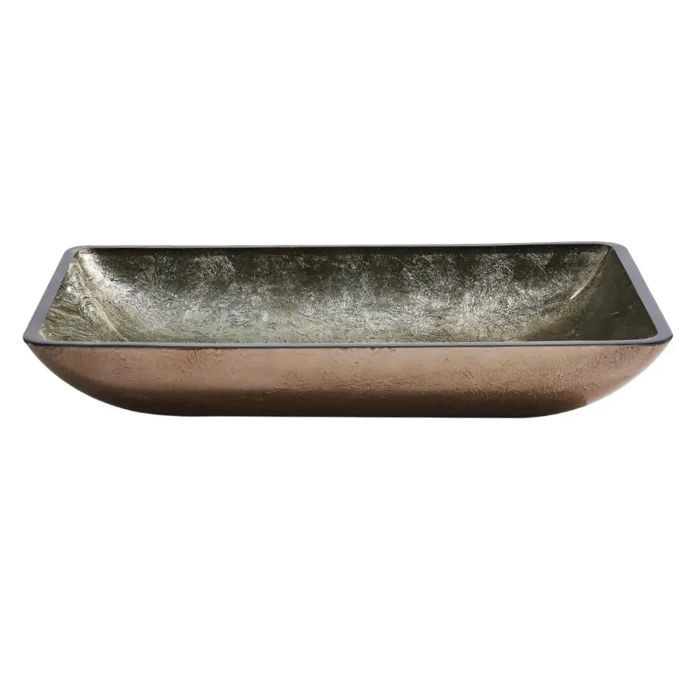Gold Bathroom Artistic Vessel Sink Tempered Glass with Drain