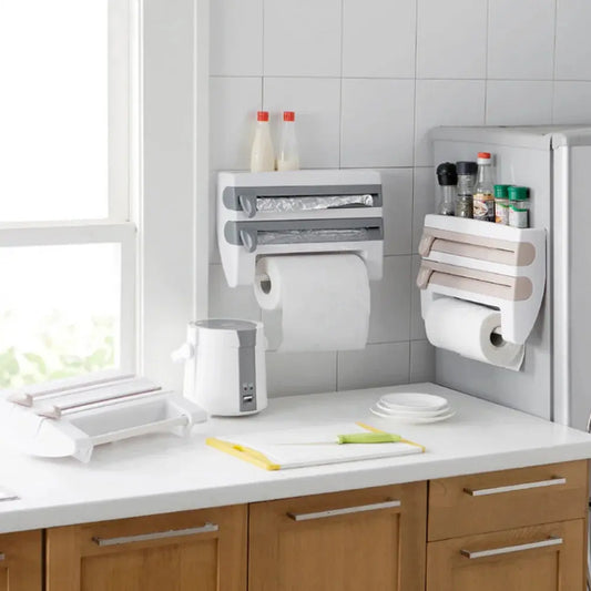 Wall Mounted Roll Dispenser Cling Film Tin Foil Holder Furnish Wise