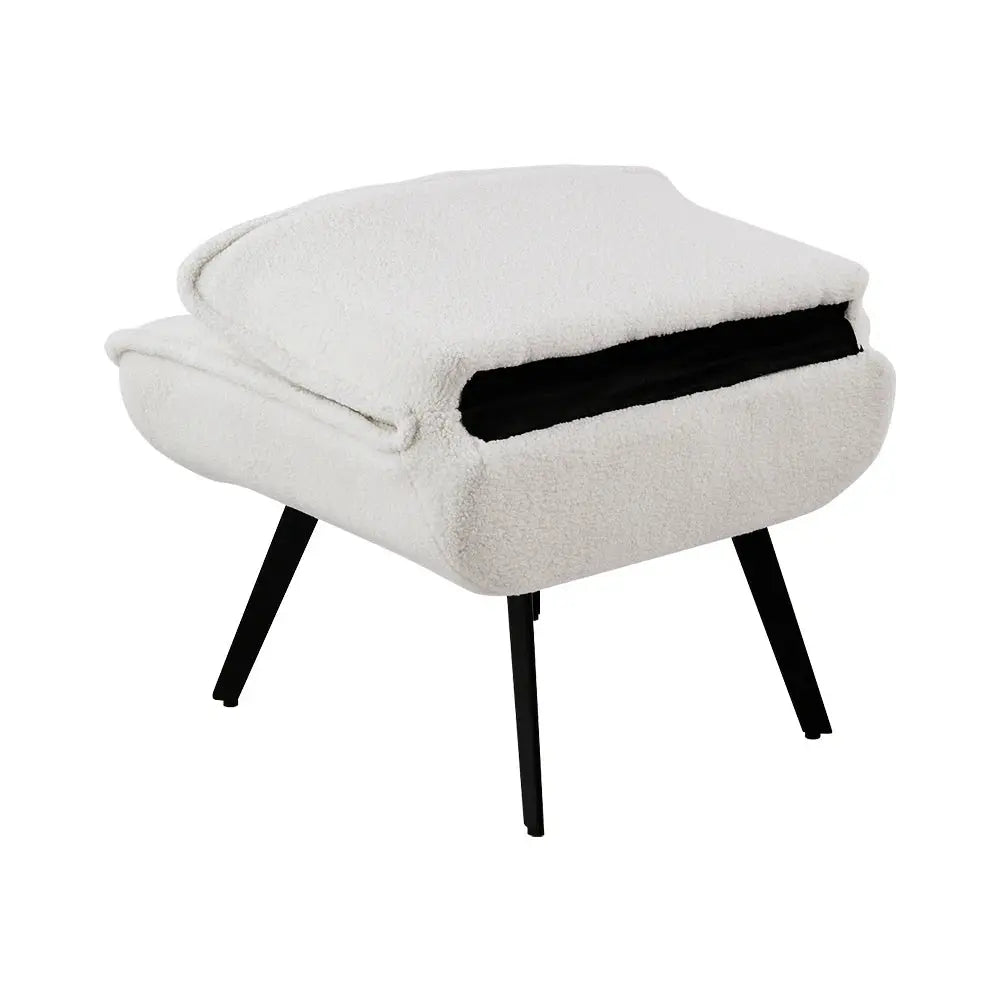 Minimal Comfy Chair with Footstool Set Armchair with Footstool