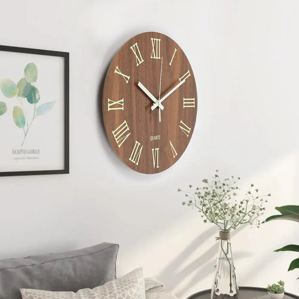 Modern Luminous Wooden Silent Wall Clock Furnish Wise