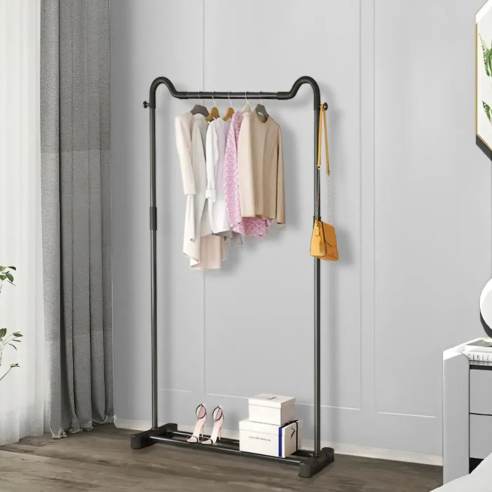 Black Freestanding Metal Garment Rack