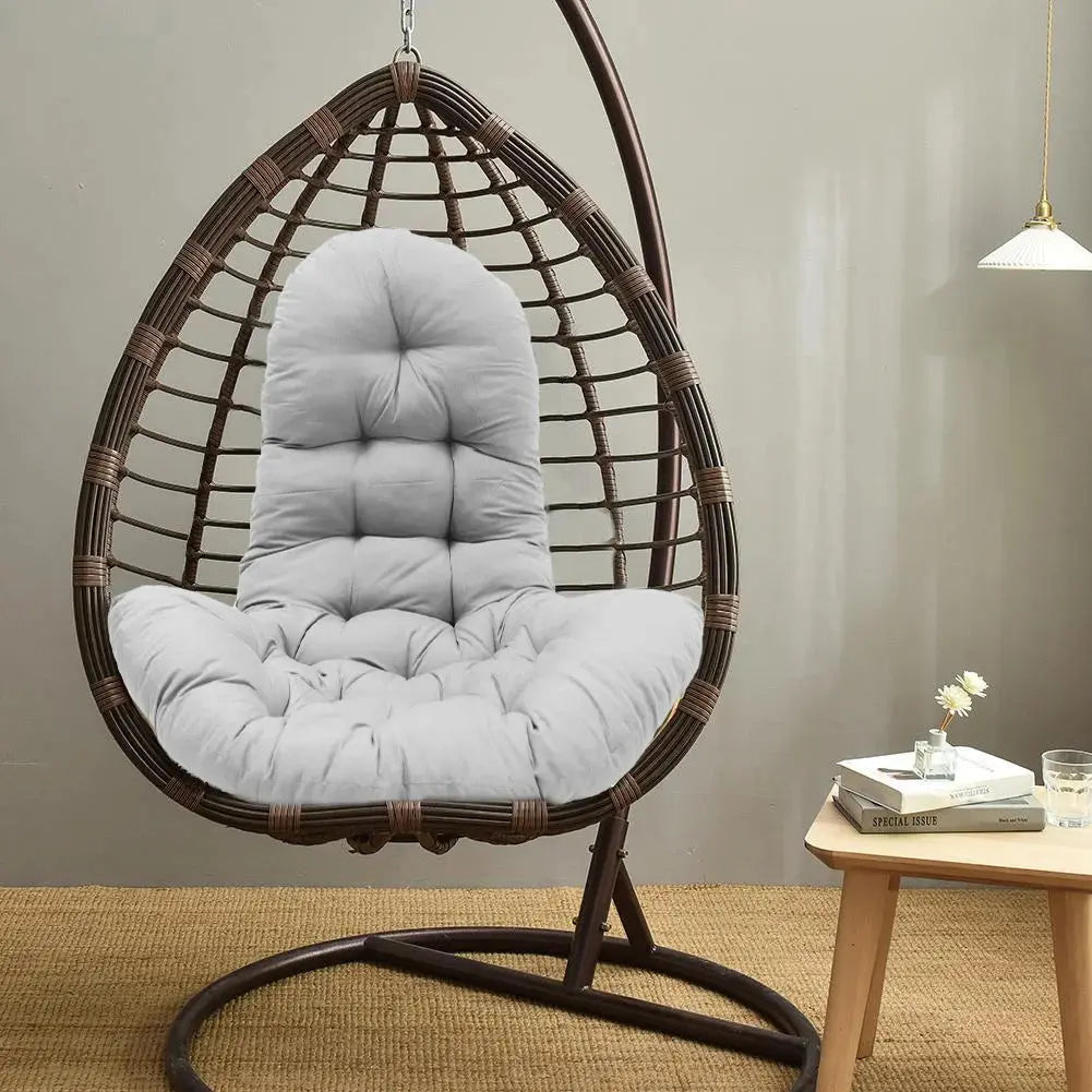 Hanging Egg Chair Thick Cushion Swing Chair Pad, Light Grey *CUSHION ONLY*