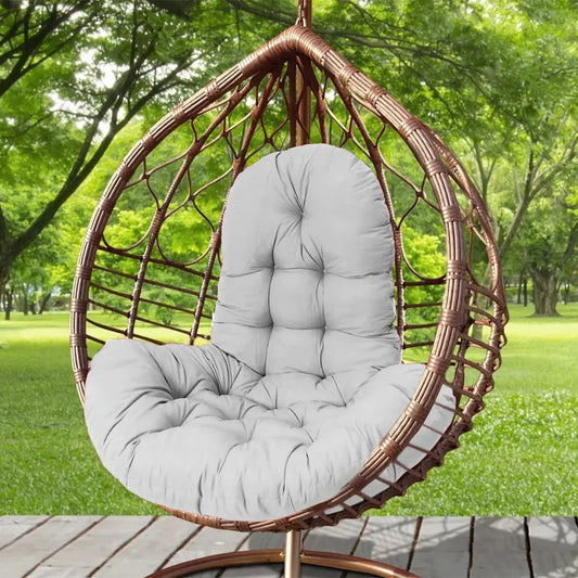 Hanging Egg Chair Thick Cushion Swing Chair Pad, Light Grey *CUSHION ONLY*