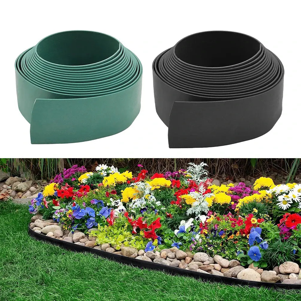 No-Dig L-Shaped Garden Edging with 30 Ground Pegs