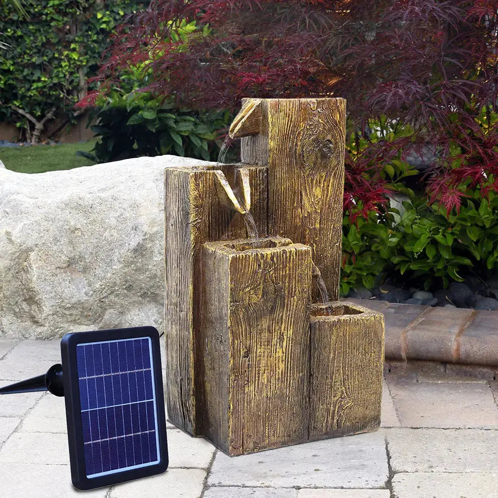 Garden Water Feature Outdoor LED Waterfall Fountain Rockery Decor