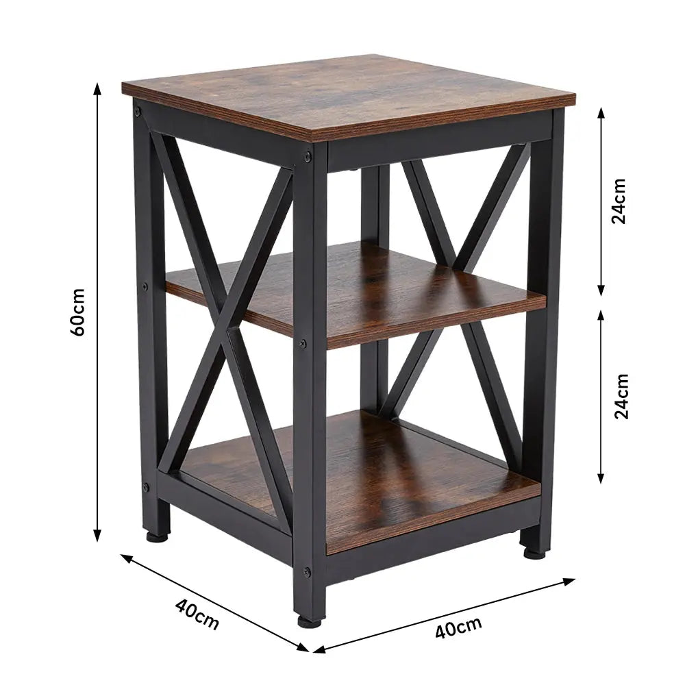 Brown Vintage Wooden Side Table End Table Wood Coffee Table