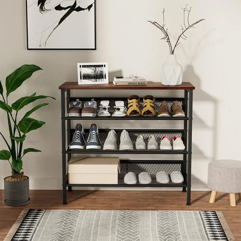Multi-Tier Mesh Shelves Shoe Rack