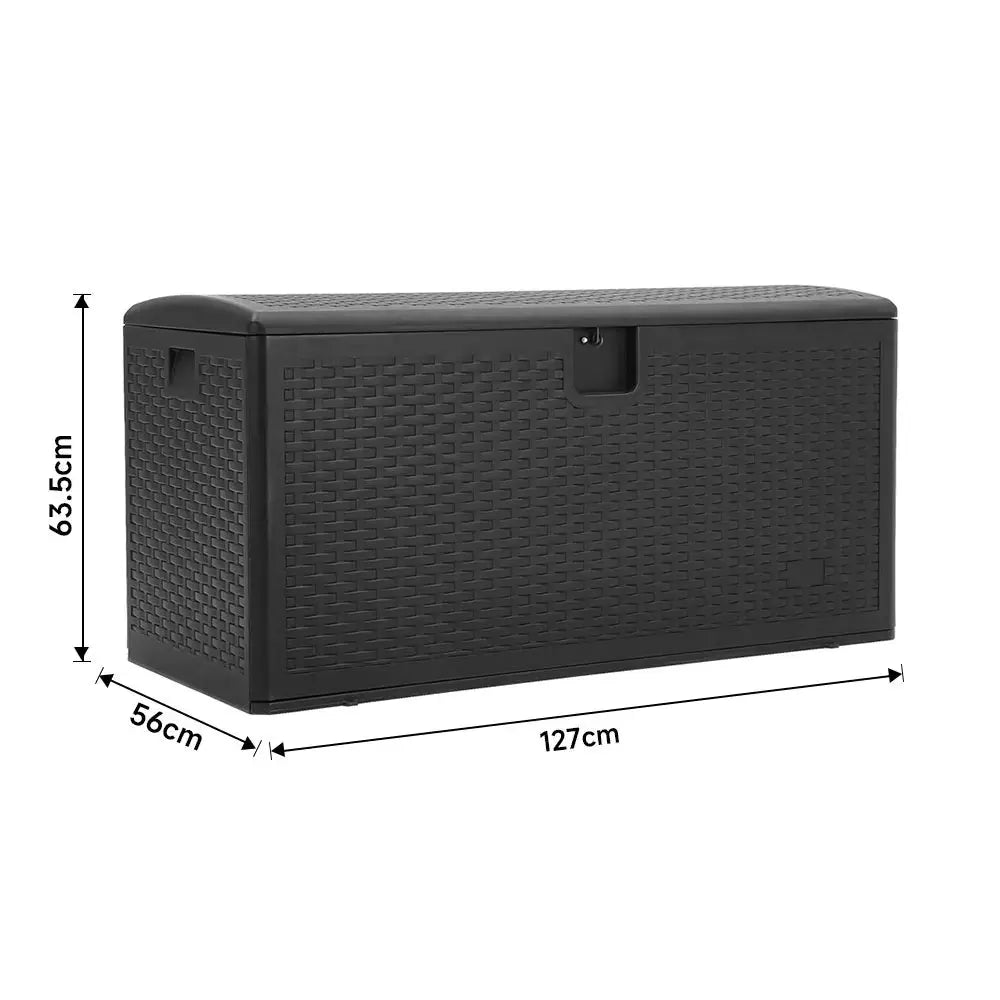 Rattan Outdoor Deck Box with Hidden Handles Furnish Wise