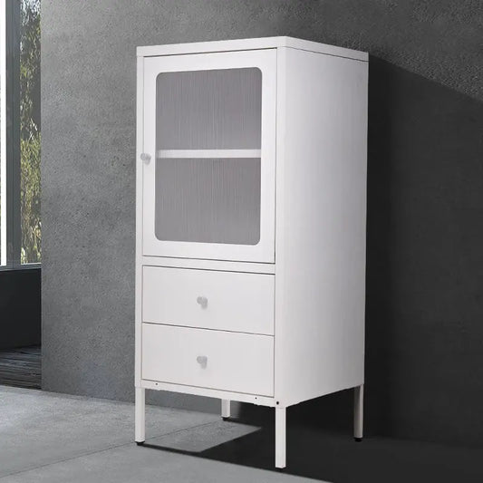 Steel File Cabinet with 2 Drawers and 2 Adjustable Shelves Furnish Wise