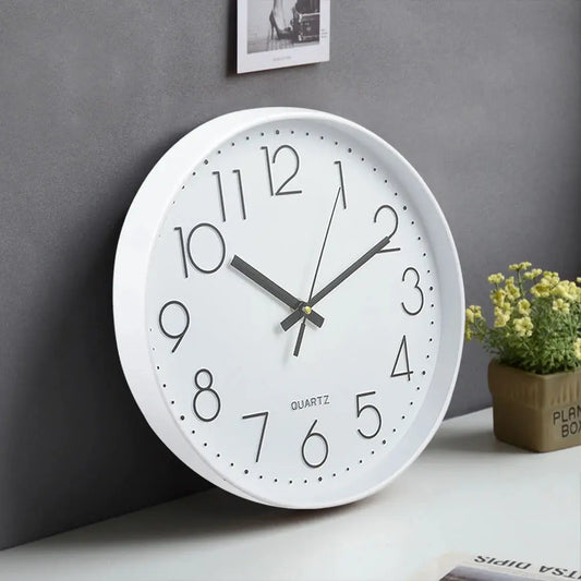 12 Inch Non-Ticking Battery Operated Wall Clock Furnish Wise