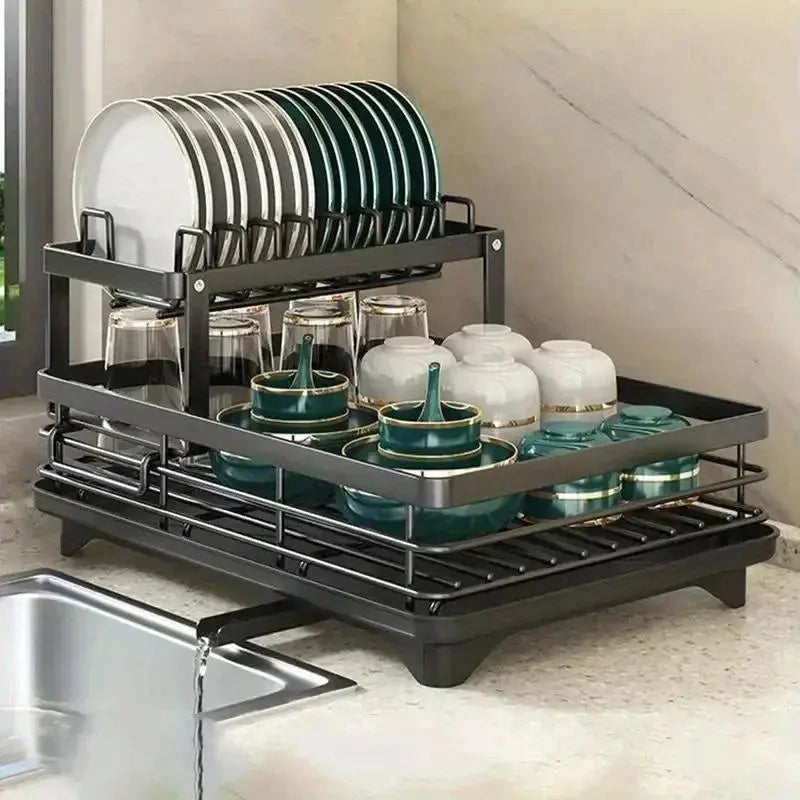 Household Kitchen Dish Drainer Rack, Multifunctional Sink Drying Rack for Bowls Plates Chopsticks, Save countertop space Furnish Wise