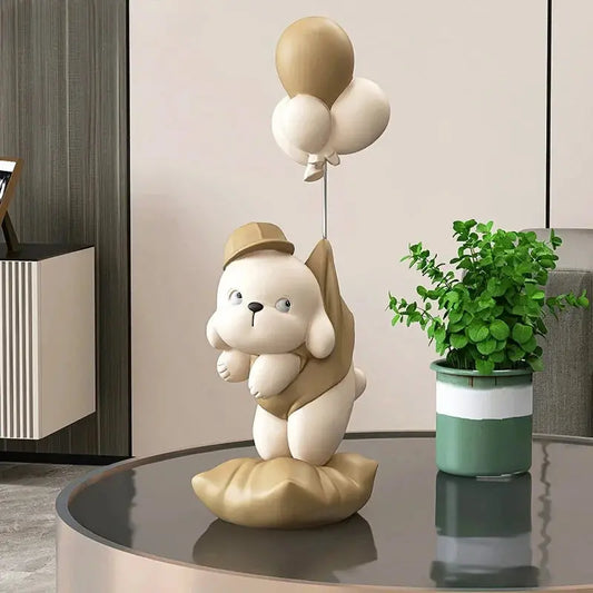 Large Creative Dog Bear Sculptures Balloon Puppy Statues Home Decorative Ornaments Figurine For TV Cabinet Living Room Decor Furnish Wise