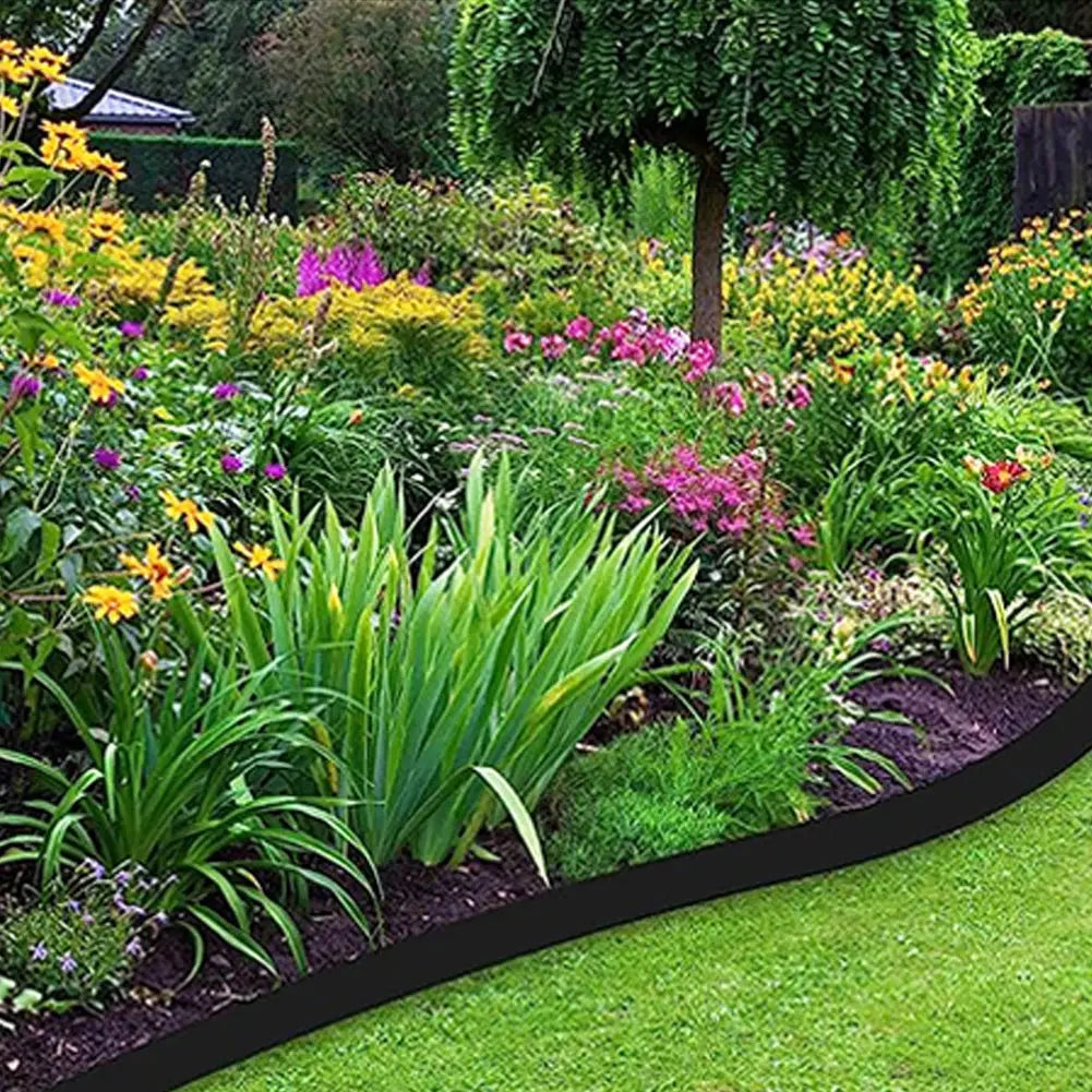 No-Dig L-Shaped Garden Edging with 30 Ground Pegs