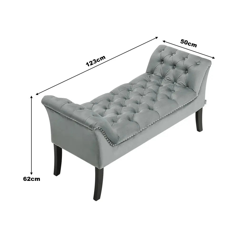 Modern Design Velvet Button Bench