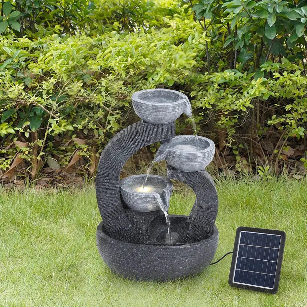 Garden Sanctuary Outdoor Solar-Powered Water Fountain Furnish Wise