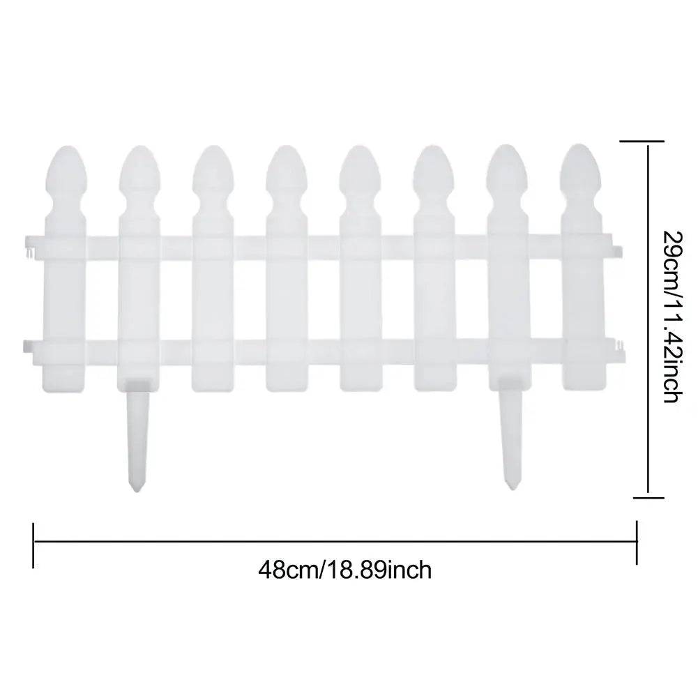 Plastic Picket Garden Fence Path Border, Set of 4