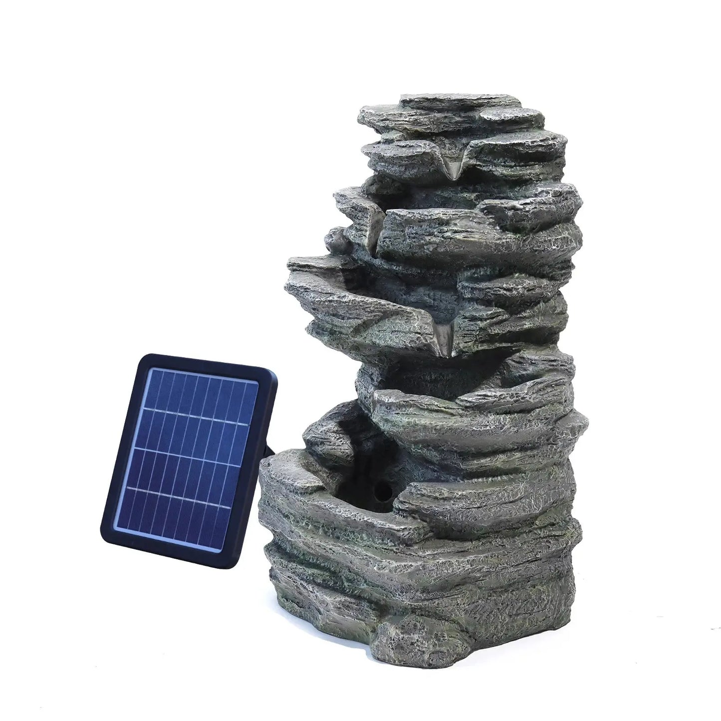 Garden Water Feature Outdoor LED Waterfall Fountain Rockery Decor