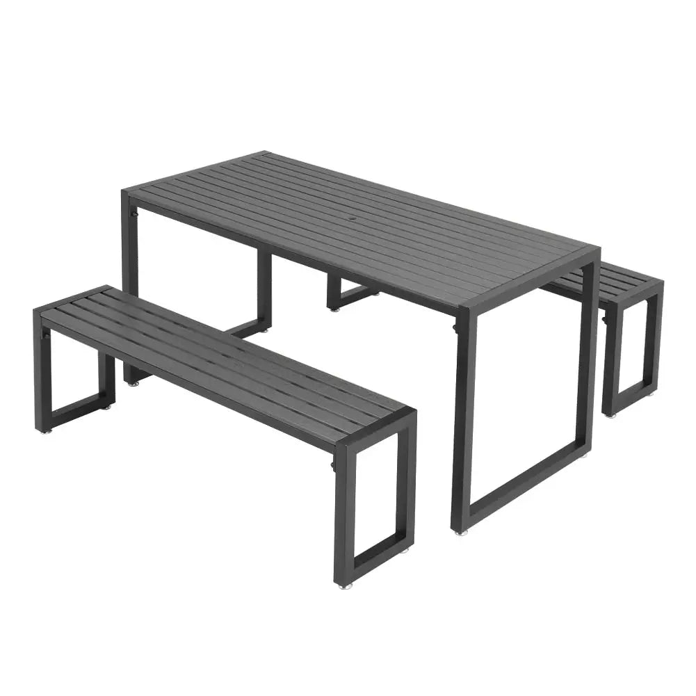Outdoor Wooden and Metallic Garden Dining Table
