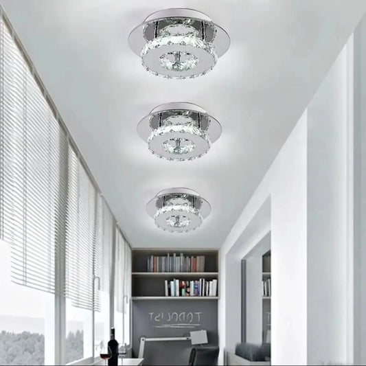 Modern Crystal Ceiling Light Stainless Steel Frame Furnish Wise