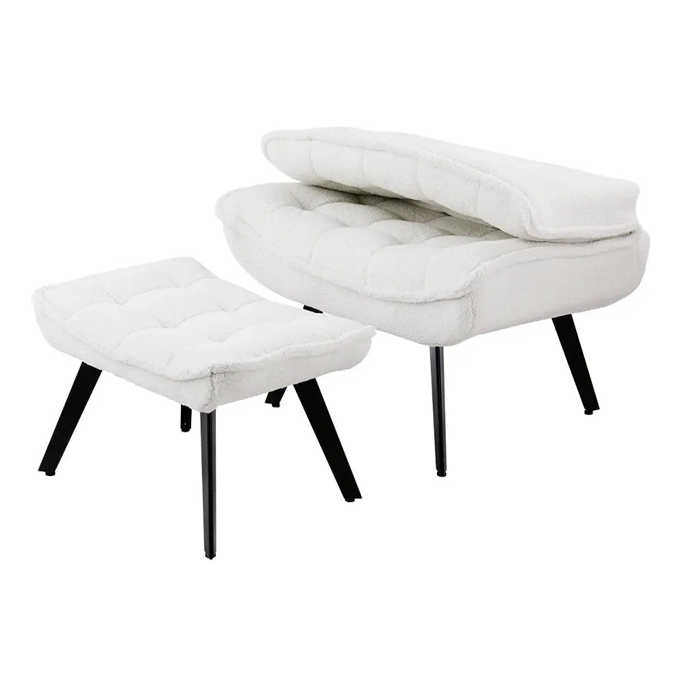 Minimal Comfy Chair with Footstool Set Armchair with Footstool