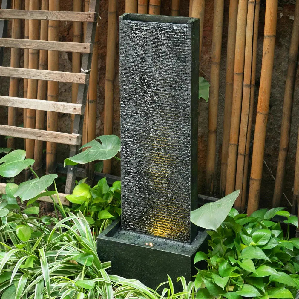 Wall Standing Water Feature Fountain, Stone Furnish Wise