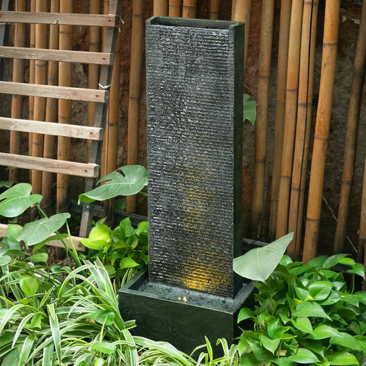 Wall Standing Water Feature Fountain, Stone Furnish Wise