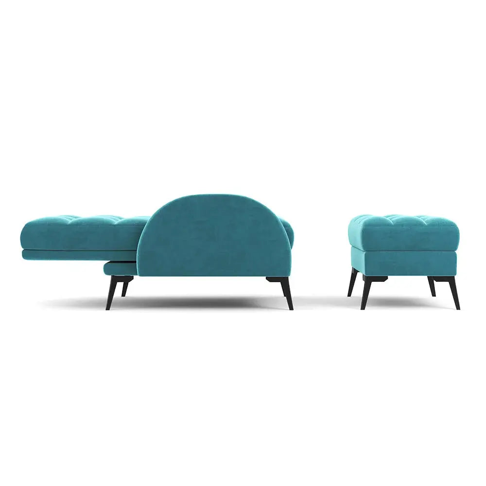 Green Frosted Velvet Recliner Armchair with Thickened Footstool