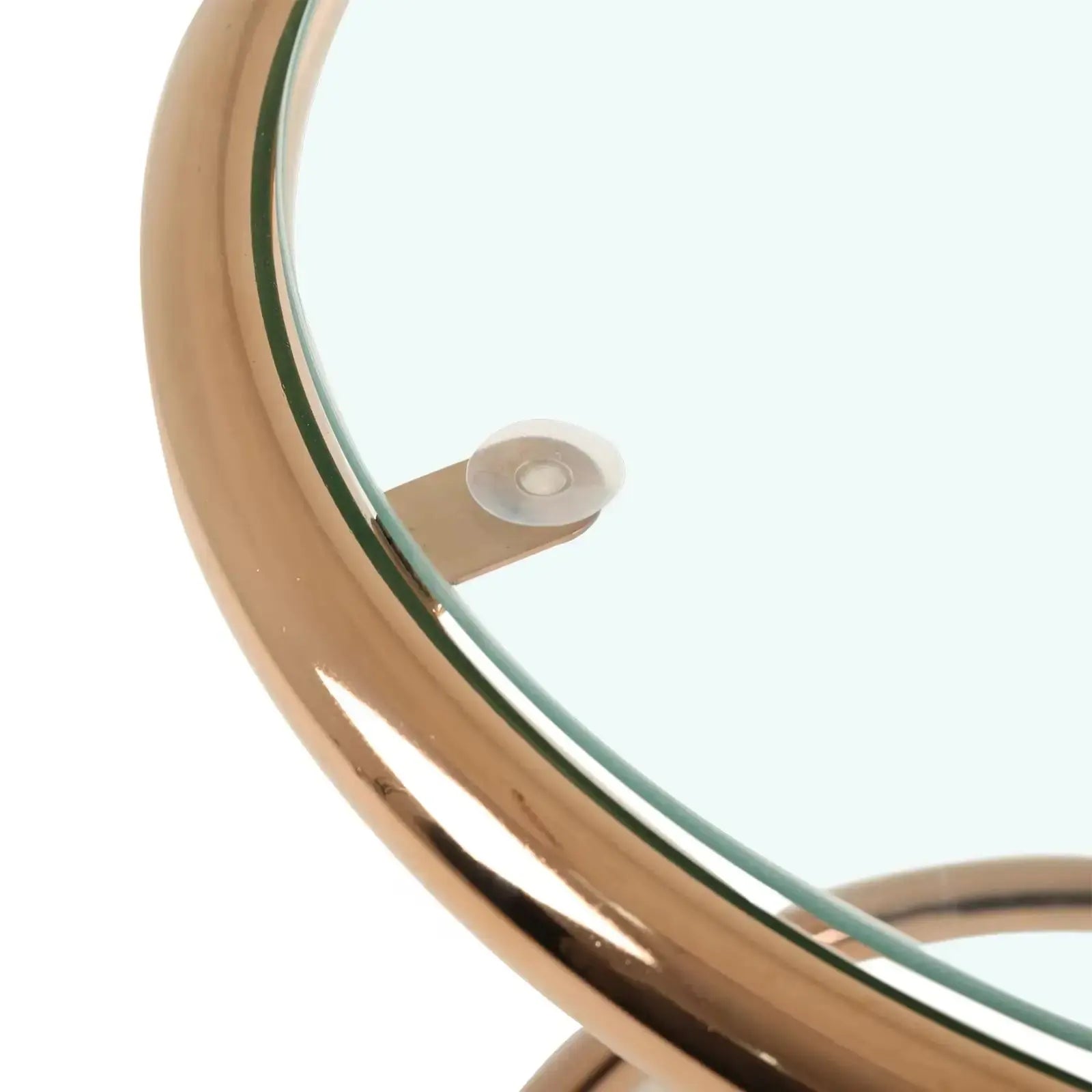 Rose Gold Round Glass Side Table Furnish Wise