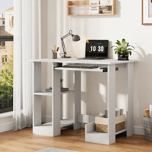 Multipurpose Computer Desk with Monitor Stand Furnish Wise