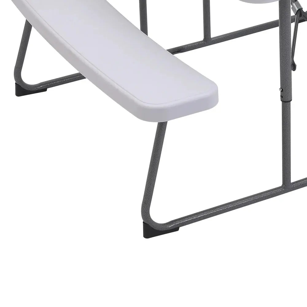 Off-White Children's Foldable Picnic Table and Bench Set 3-Piece Furnish Wise