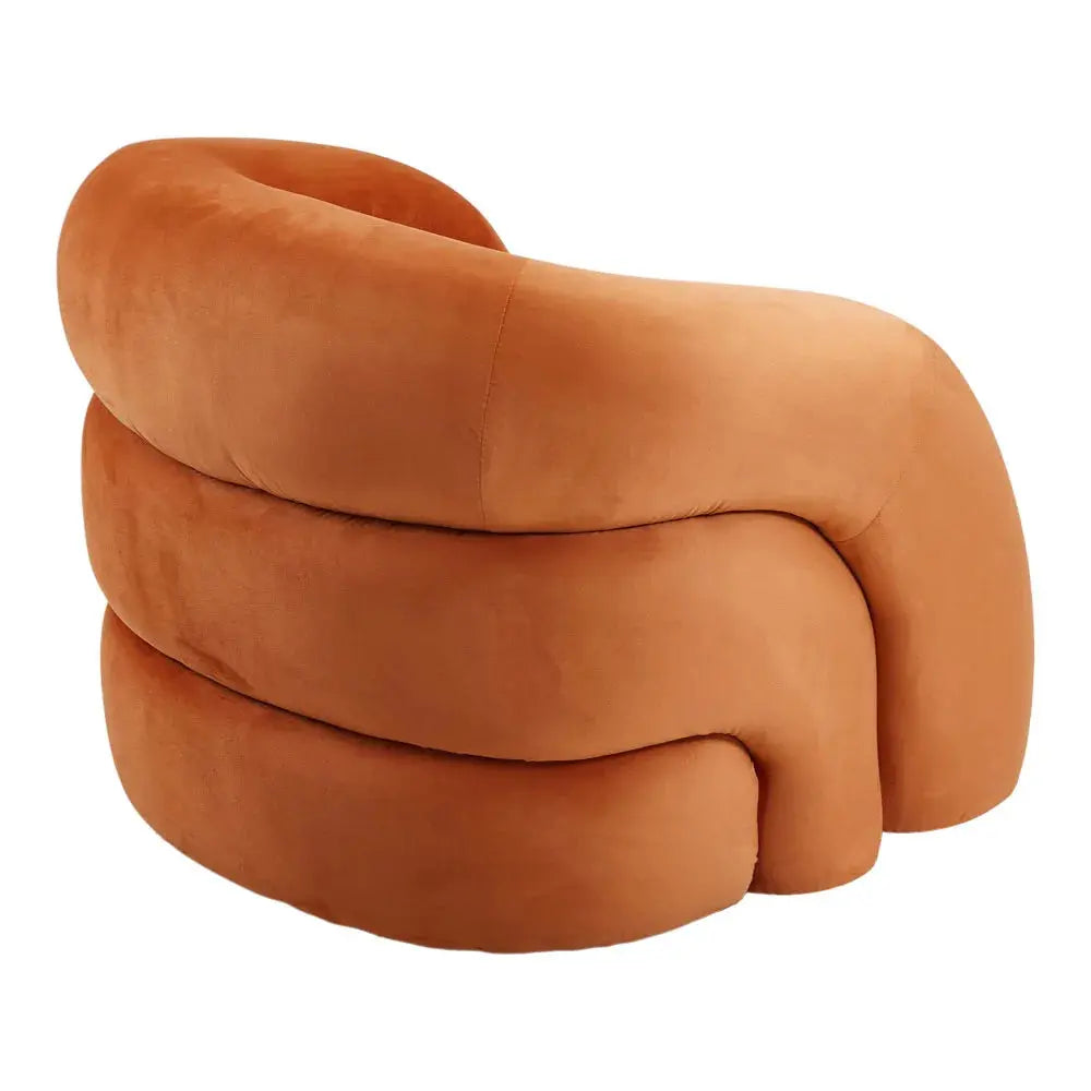 Nordic Velvet Upholstered Curved Armchair