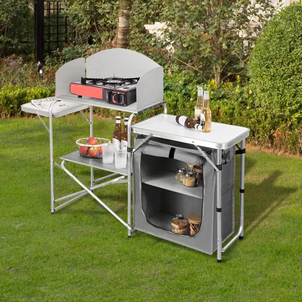 Outdoor Protable Camp Kitchen with Zippered Storage Furnish Wise
