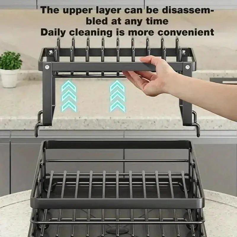 Household Kitchen Dish Drainer Rack, Multifunctional Sink Drying Rack for Bowls Plates Chopsticks, Save countertop space Furnish Wise