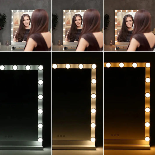 Dimmable LED Light Makeup Mirror for Bedroom, 52x62CM Furnish Wise