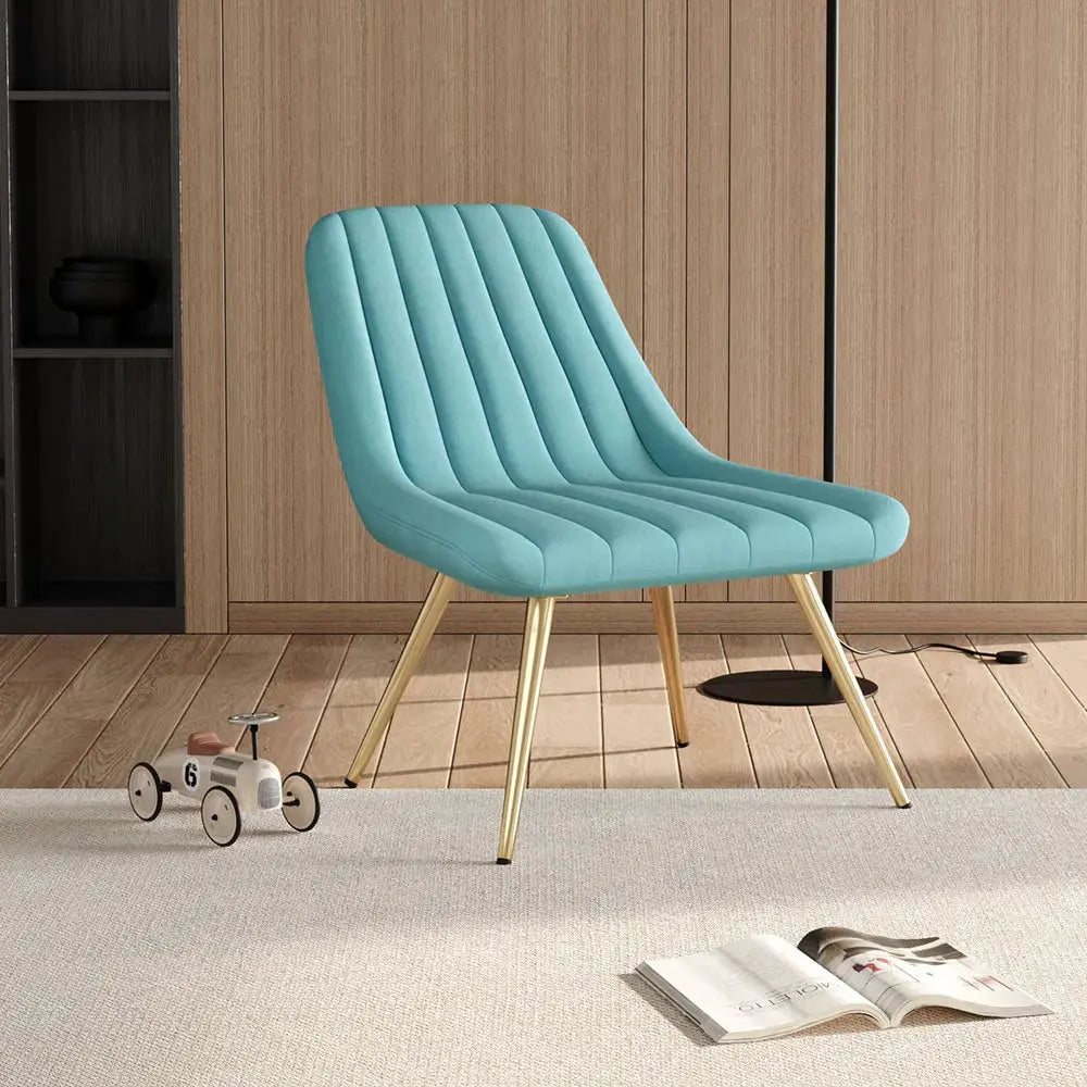 Blue Velvet Upholstered Lounge Accent Chair Furnish Wise