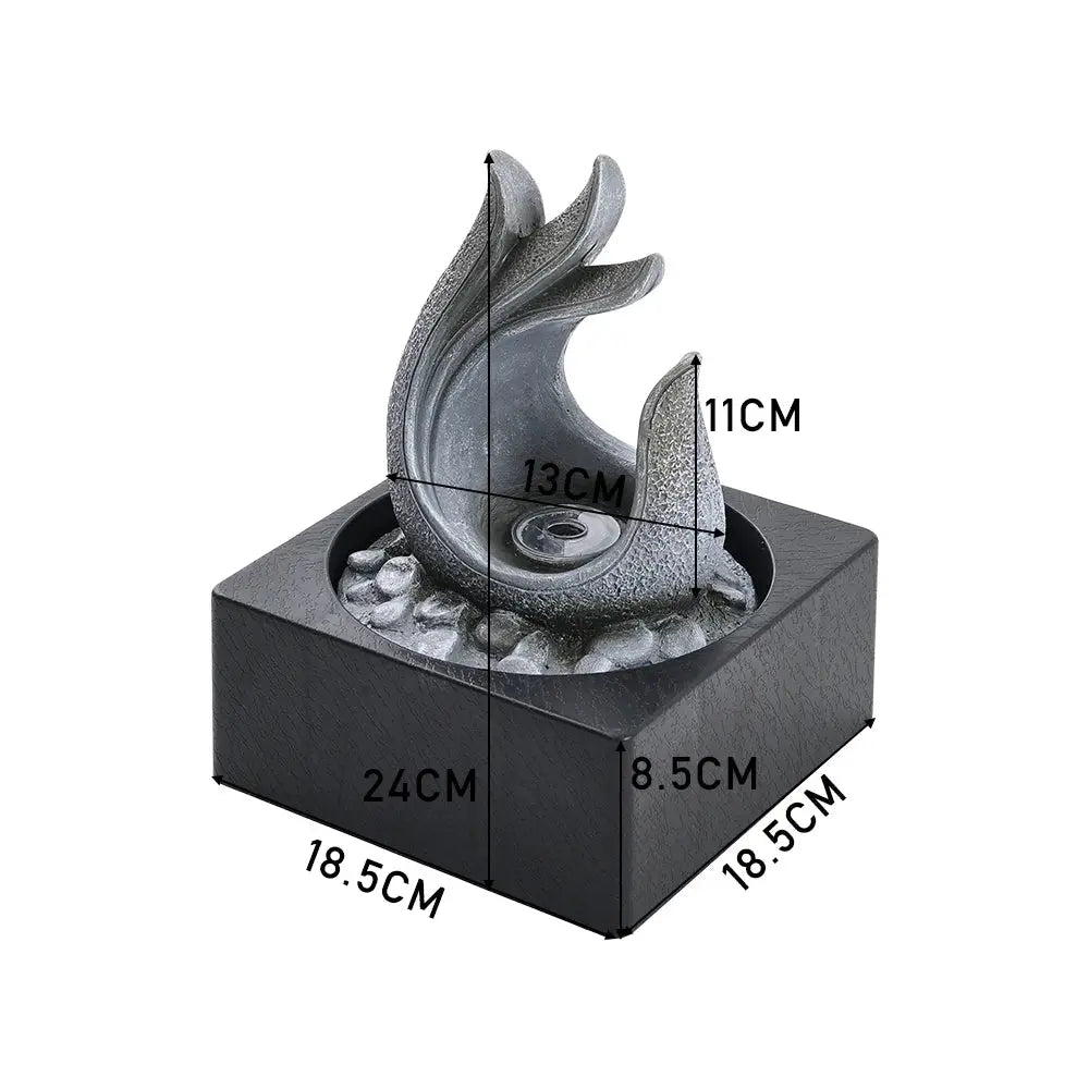 Tabletop Resin Water Fountain with LED Light Furnish Wise