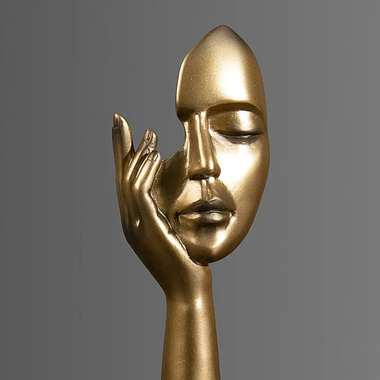 Resin Abstract Mask Statues European Miniature Figurines for Interior Home Office Study Desktop Figure Ornament Decor Gift Furnish Wise