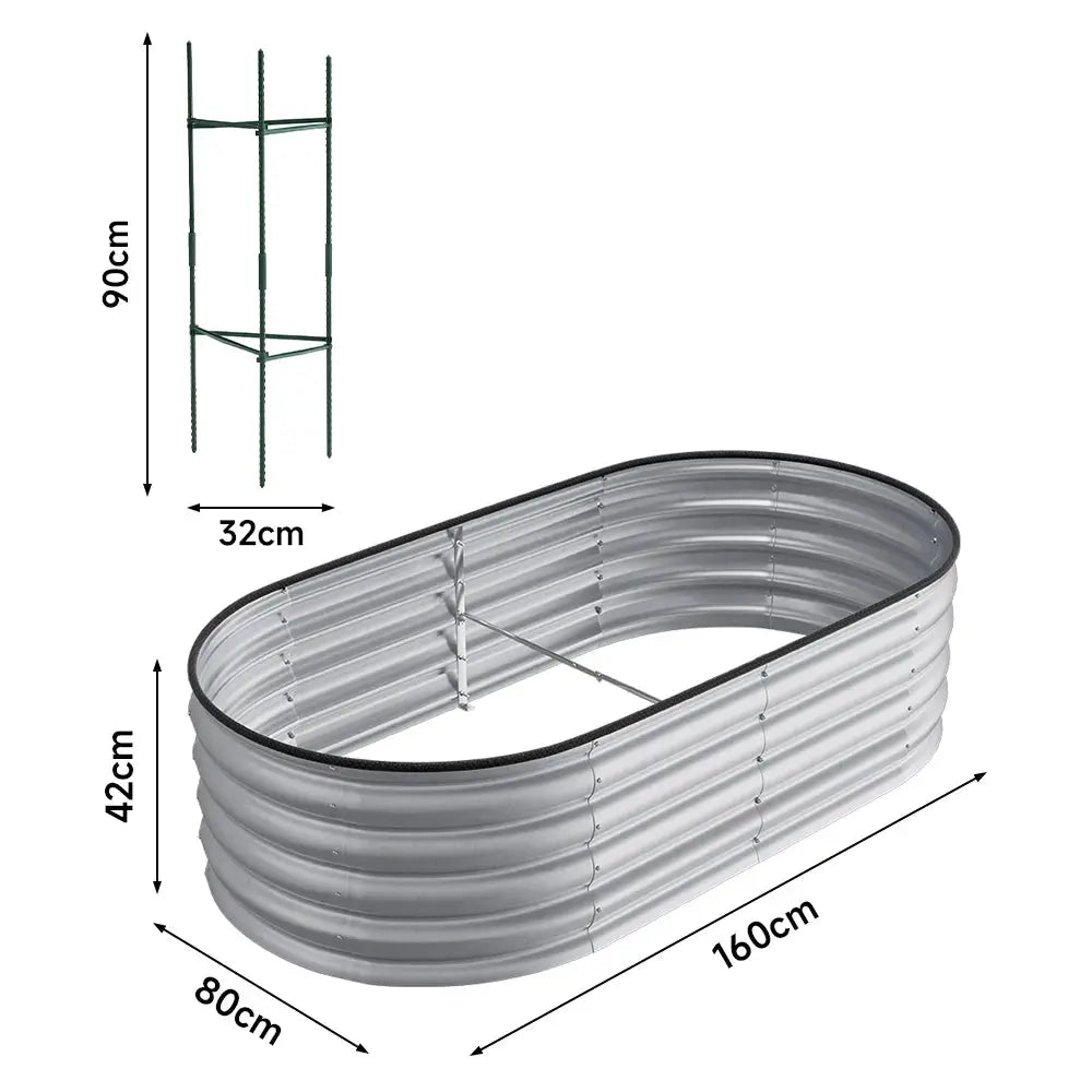 Silver Garden Raised Bed Planter Pot