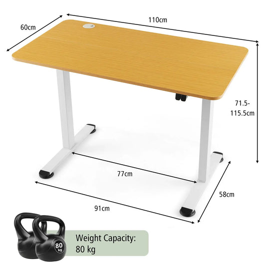 GOFLAME Electric Standing Desk, Ergonomic Sit Stand Computer Desk, Built-in Cable Management Hole, Button Controller Furnish Wise