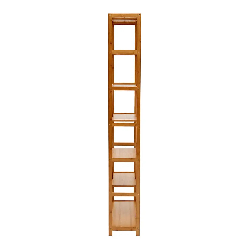 7-Tier Wooden Staggered Bookcase