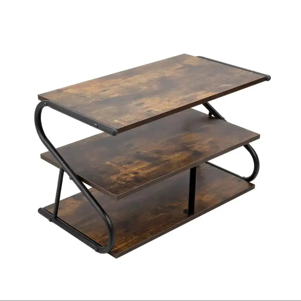 Brown 3 Tier Shelf Shoe Rack