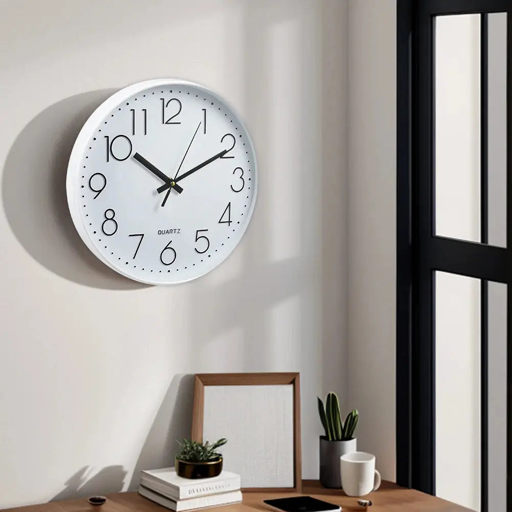 12 Inch Non-Ticking Battery Operated Wall Clock Furnish Wise