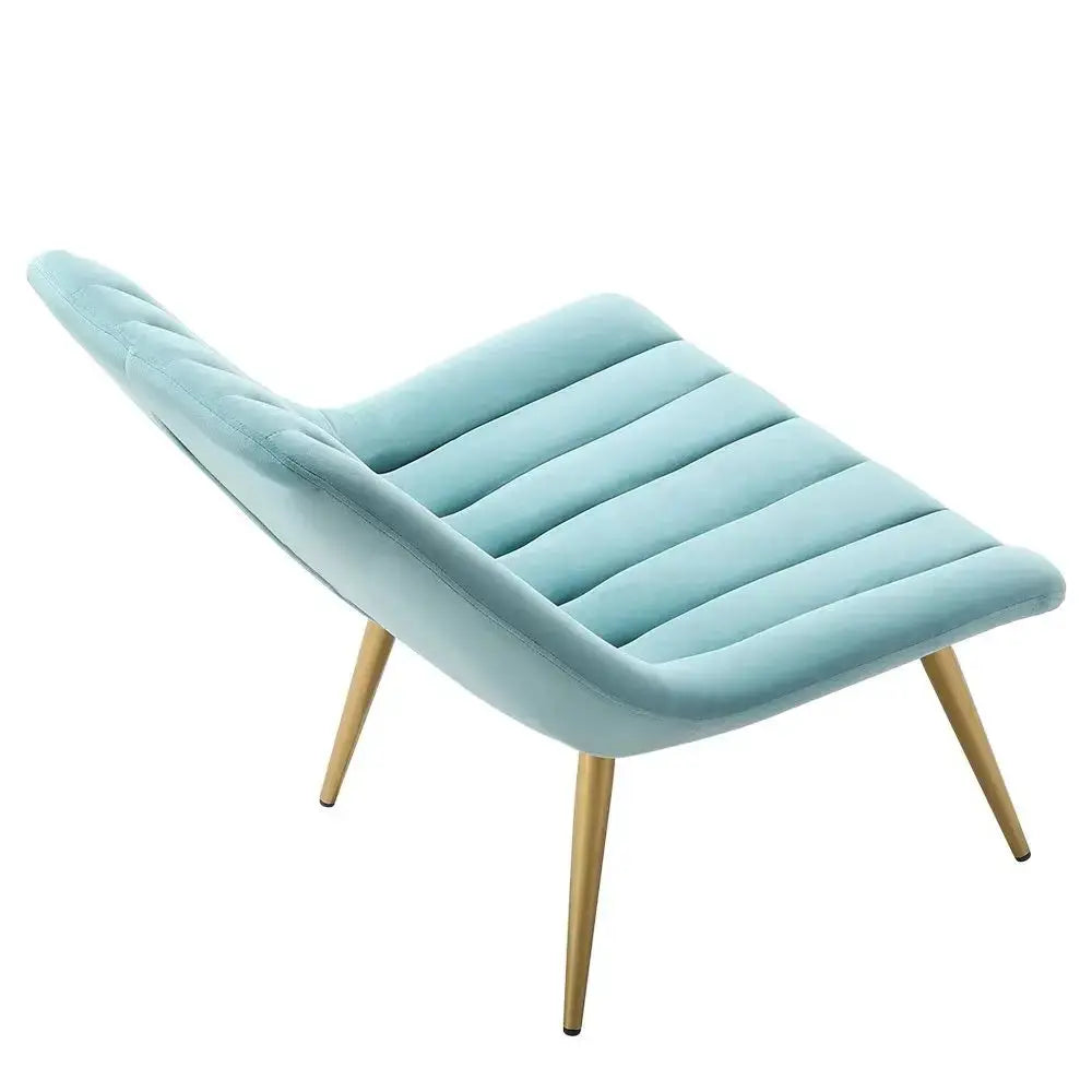 Blue Velvet Upholstered Lounge Accent Chair Furnish Wise