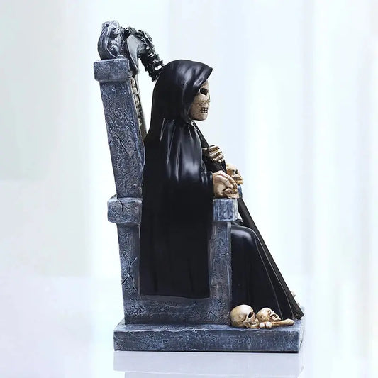 Death Skull Head Statue Carving Horror Home Table Decorative Craft Human Resin Bone Skeletons Sculpture Halloween Ornaments Gift Furnish Wise