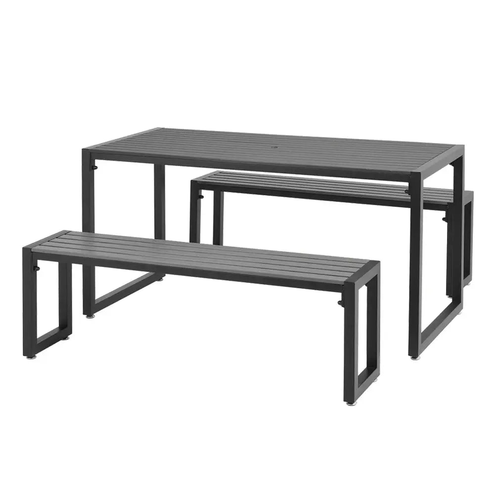 Outdoor Wooden and Metallic Garden Dining Table