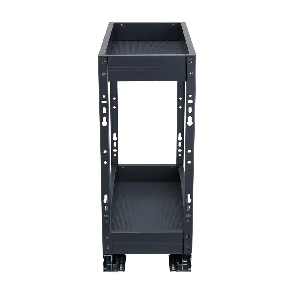 2-Tier Kitchen Cabinet Pull Out Aluminium Shelf Extendable Slide Out Drawer